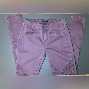 Junior/Women’s Distressed Purple Fire Los Angeles Detailed Worked Skinny Jeans 3